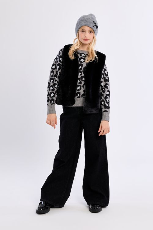 Veste sans manches en fausse fourrure