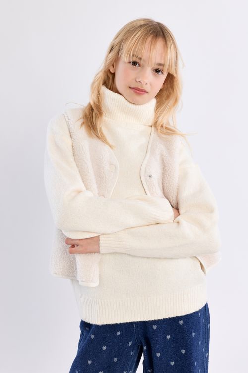 Sleeveless jacket, imitation sheepskin