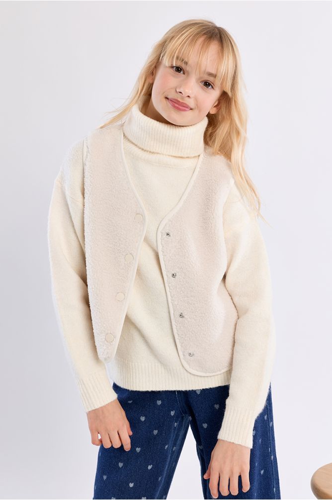 Sleeveless jacket, imitation sheepskin