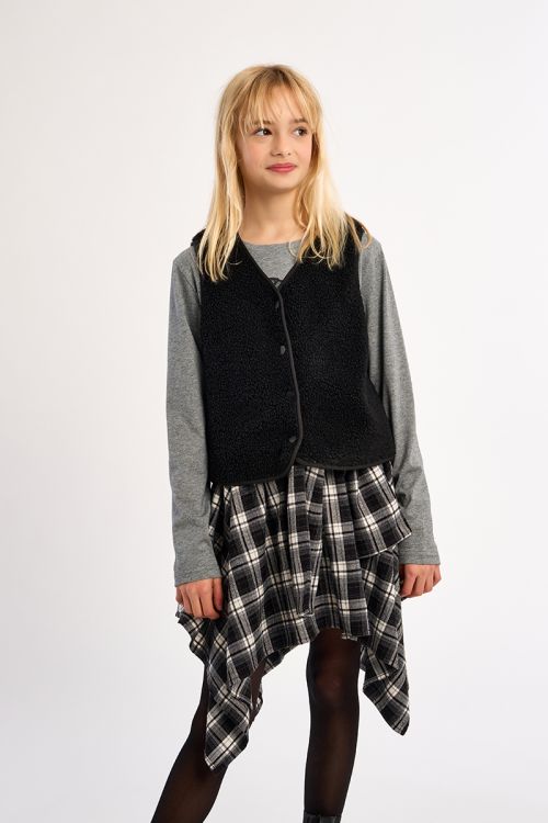 Sleeveless jacket, imitation sheepskin