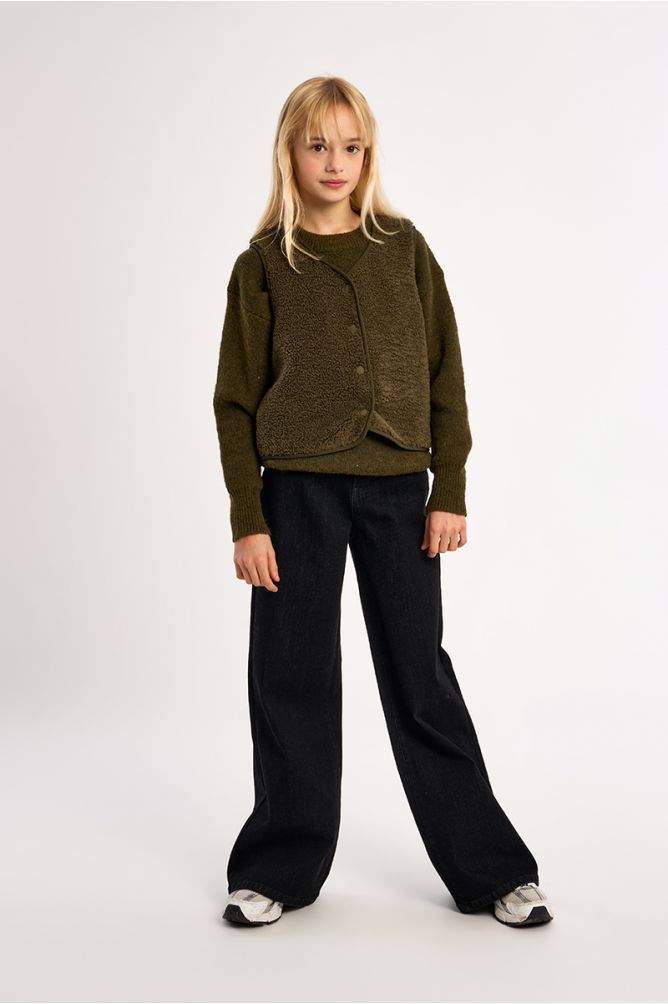 Sleeveless jacket, imitation sheepskin