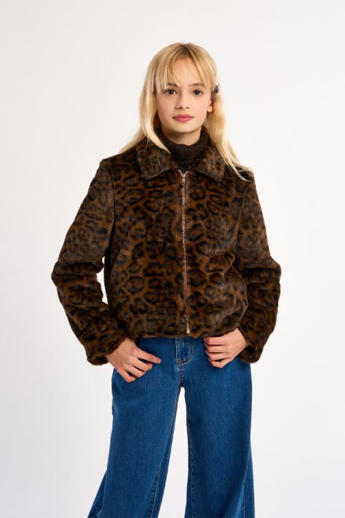 Chaqueta de peluche con estampado