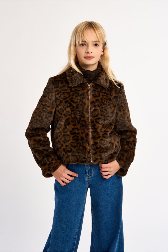 Chaqueta de peluche con estampado