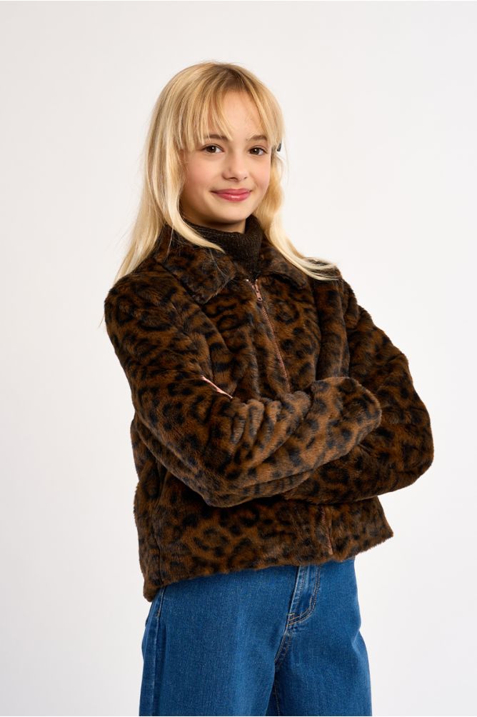 Chaqueta de peluche con estampado