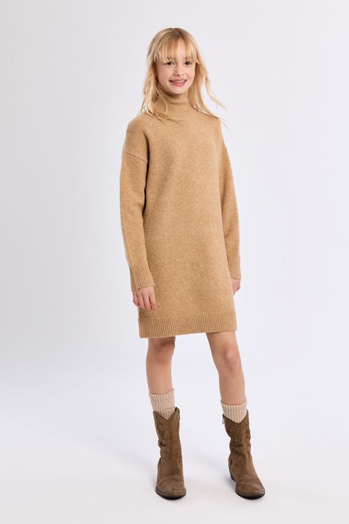 Knitted dress, turtleneck