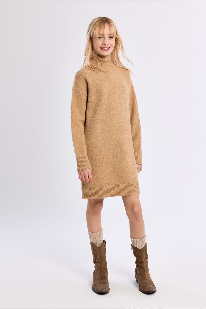 Robe en maille, col roulé