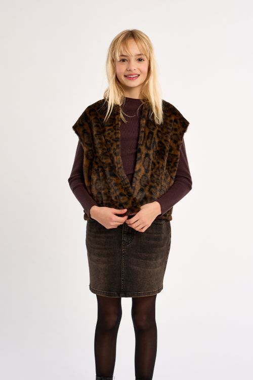 Veste sans manches en fausse fourrure