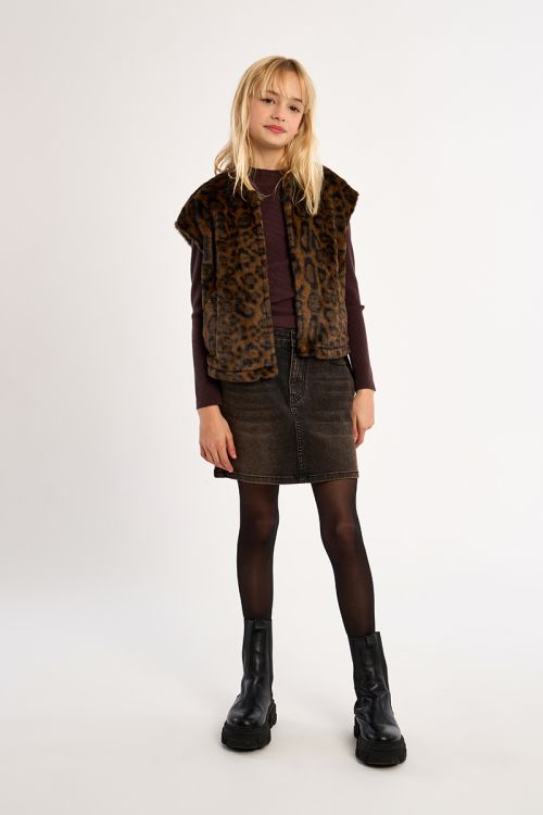 Veste sans manches en fausse fourrure