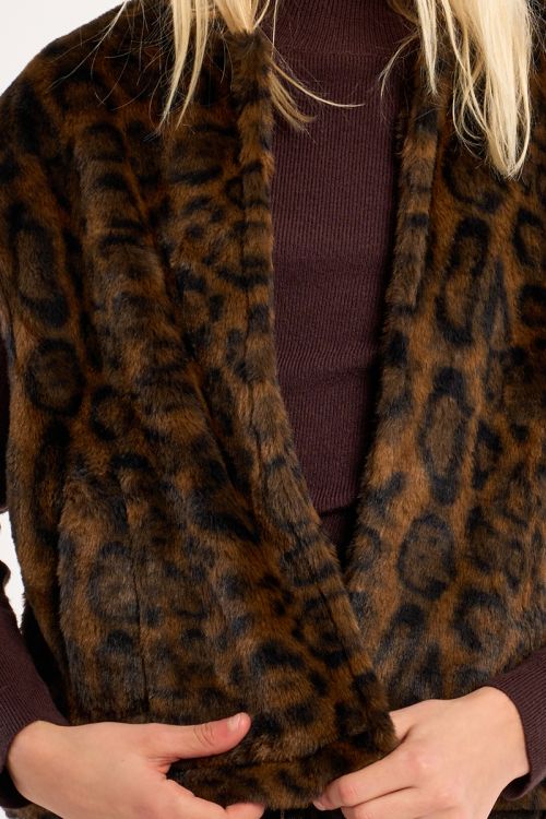 Veste sans manches en fausse fourrure