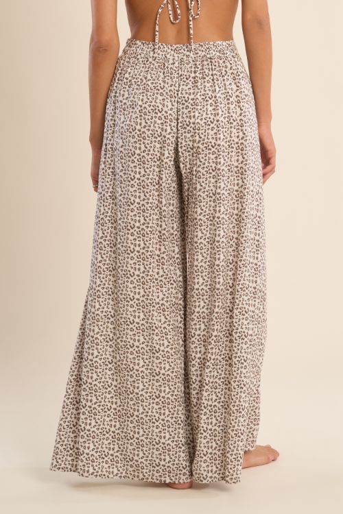 Pantalon fluide, imprimé léopard