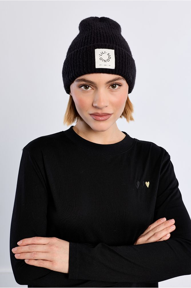 Bonnet en maille, logo Lili Sidonio