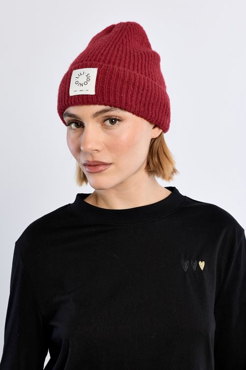 Bonnet en maille, logo Lili Sidonio