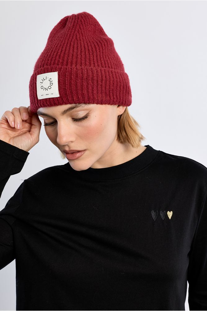 Bonnet en maille, logo Lili Sidonio