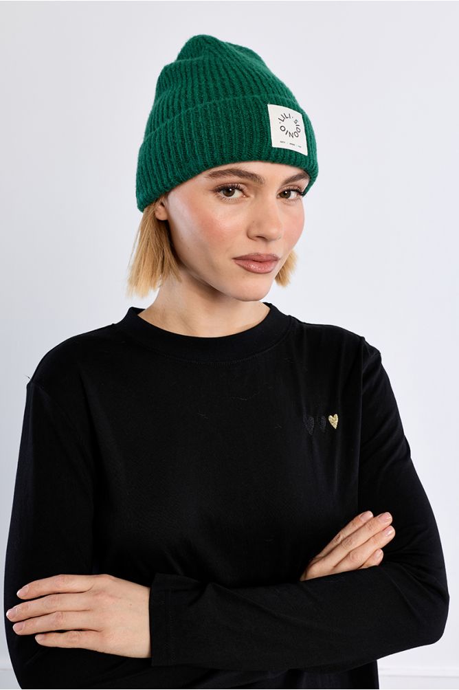 Bonnet en maille, logo Lili Sidonio