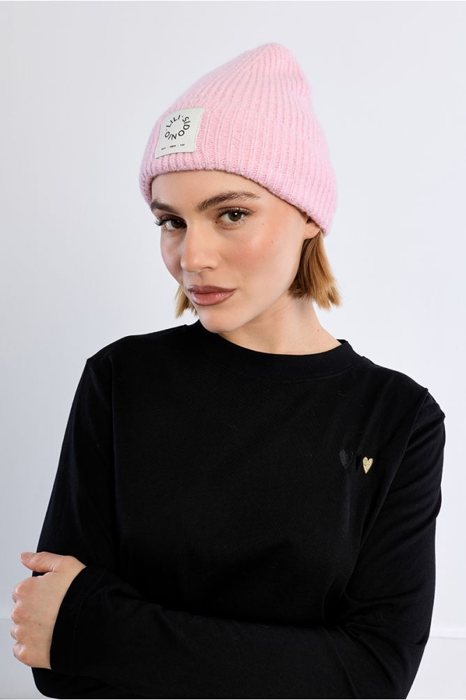 Bonnet en maille, logo Lili Sidonio