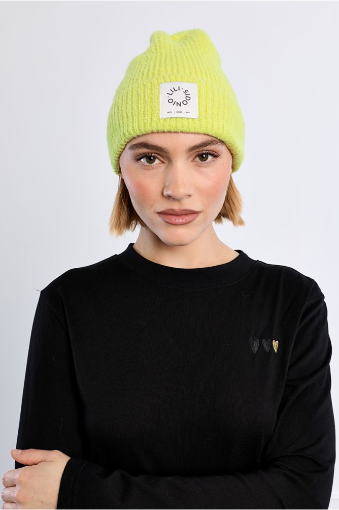Bonnet en maille, logo Lili Sidonio