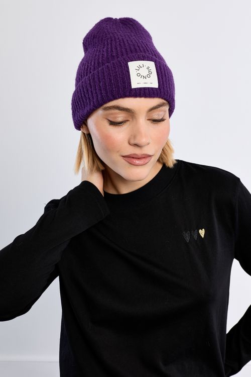 Bonnet en maille, logo Lili Sidonio