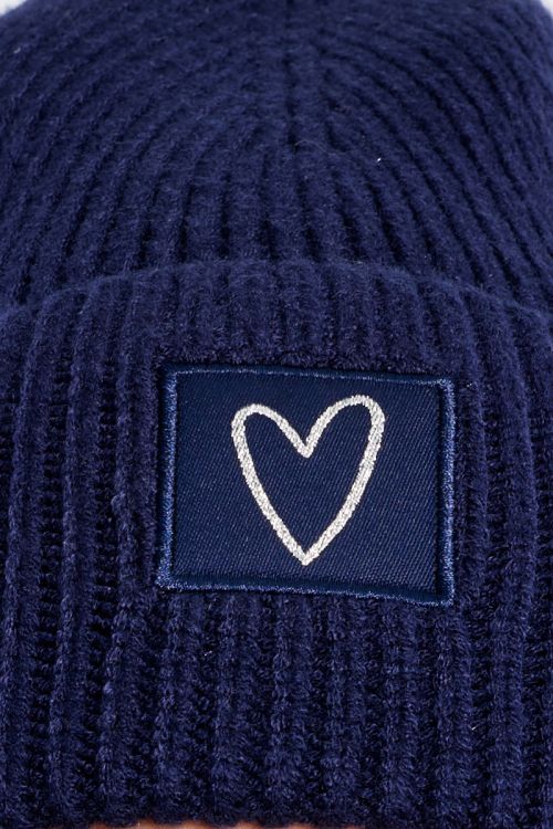 Bonnet en maille, patch Cœur