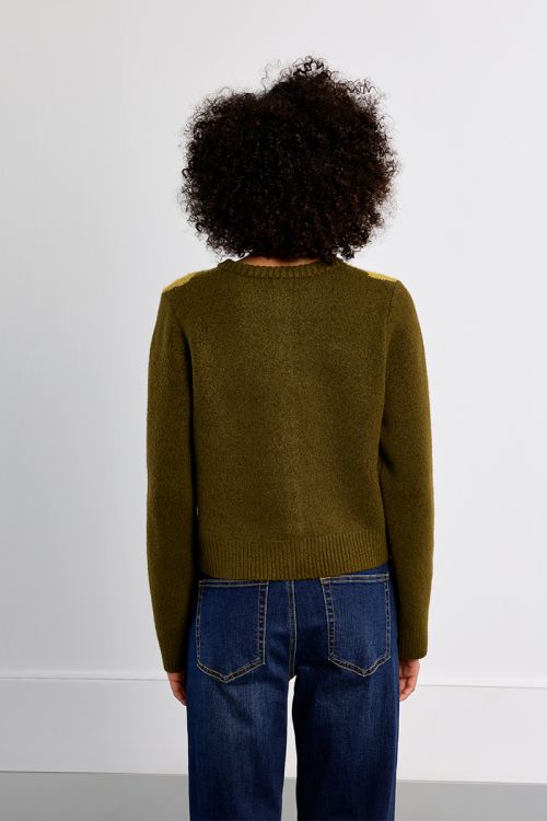 Cardigan en maille, à carreaux