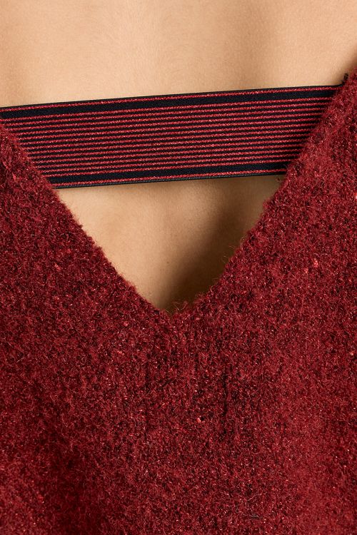 Sequined knit sweater, halter