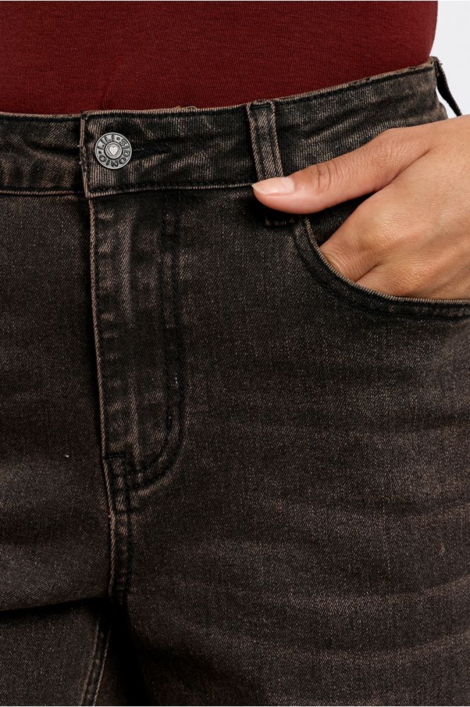 Jeans dritti effetto consumato con toppe a stella - Lili Sidonio