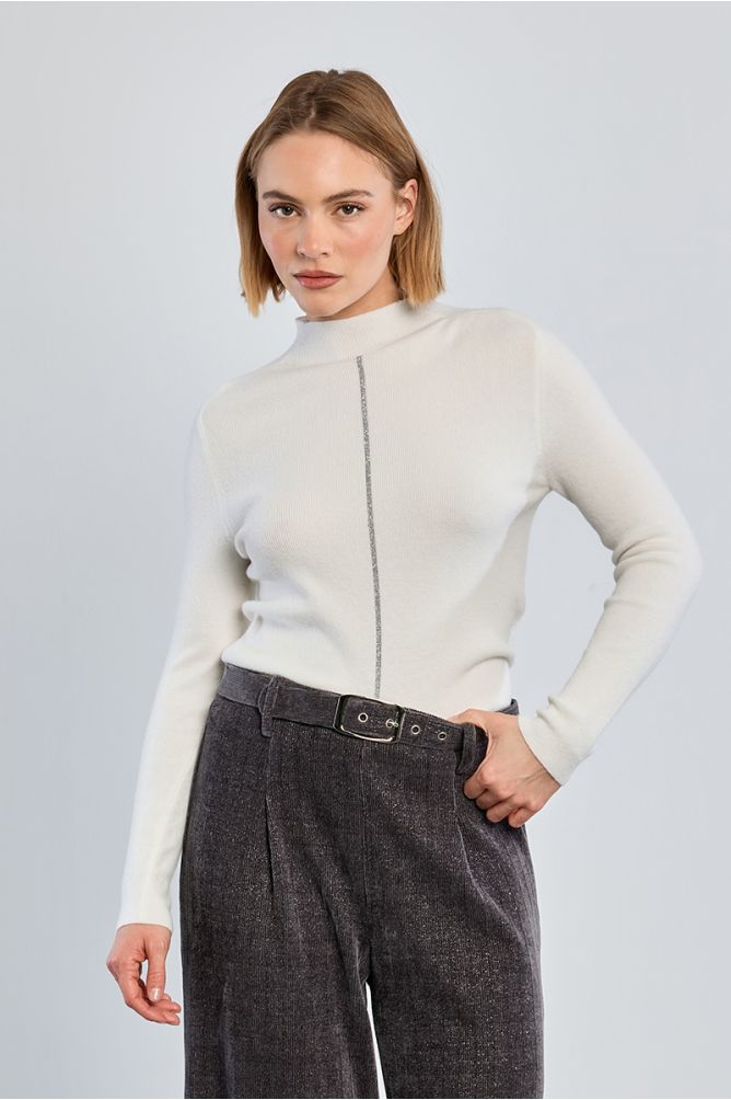 Pull chaussette, bande strassée