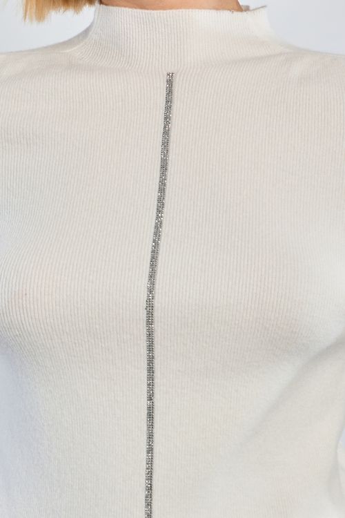 Pull chaussette, bande strassée