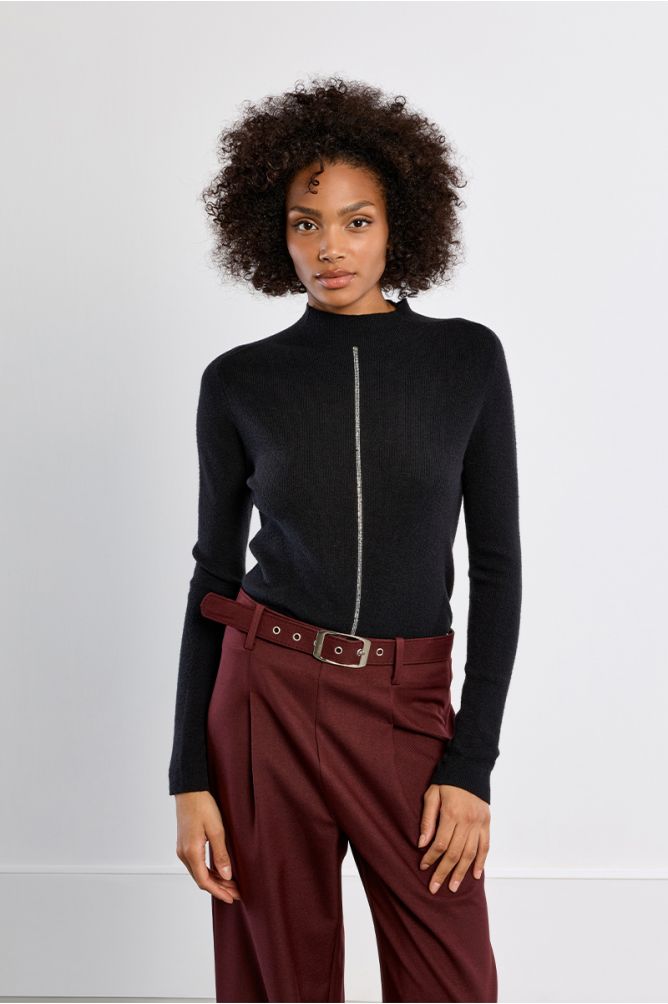 Pull chaussette, bande strassée
