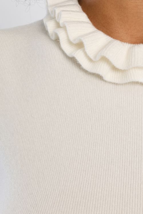 Pull en maille manches courtes, col Victorien