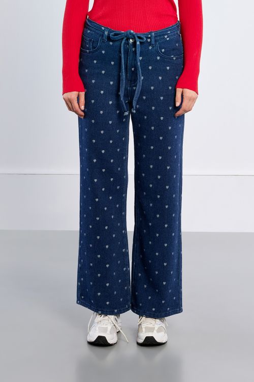 Pantalon en coton, à cœurs