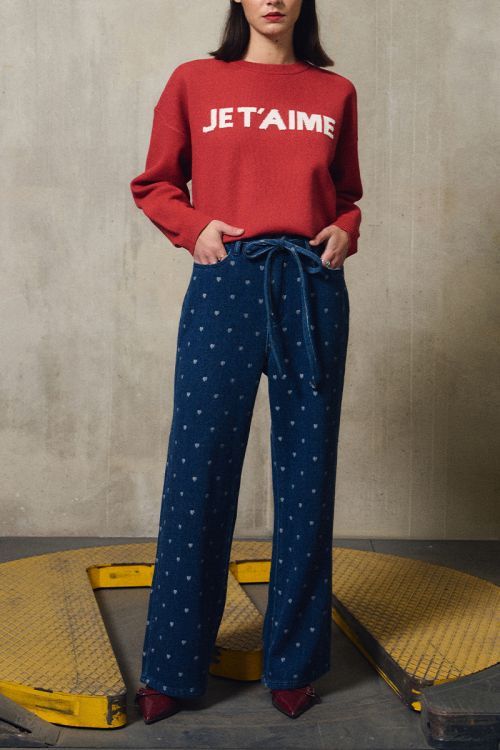 Cotton trousers, with hearts