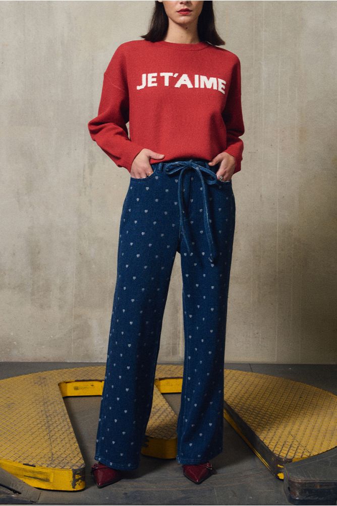 Cotton trousers, with hearts