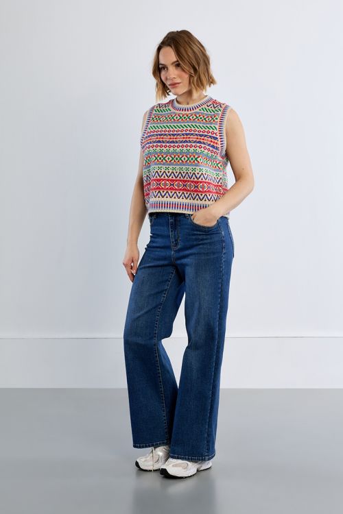 Sleeveless sweater, Tybetan pattern