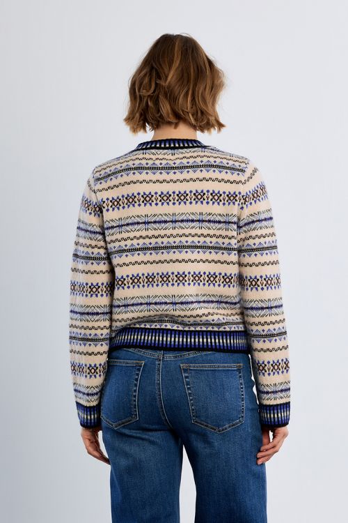 Cardigan en maille, motif tybétain
