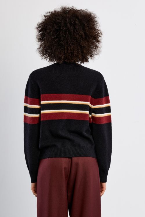 Knitted cardigan, striped