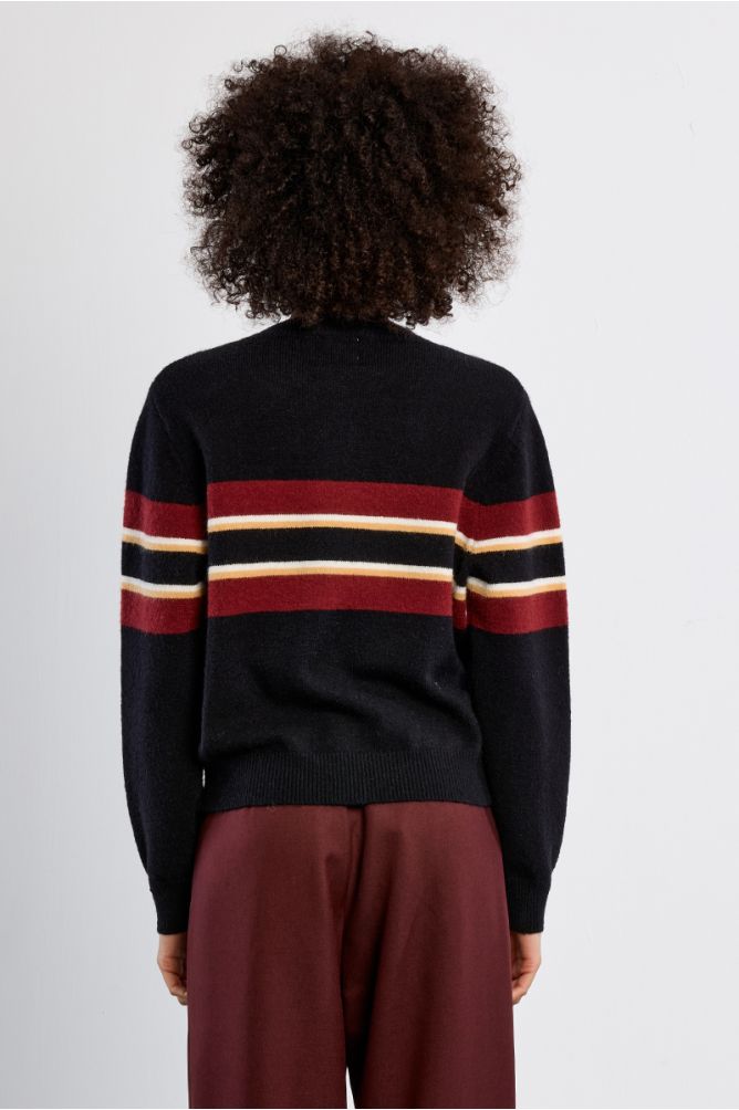 Cardigan en maille, rayé