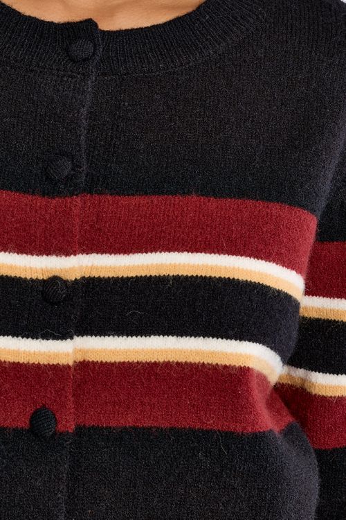 Knitted cardigan, striped