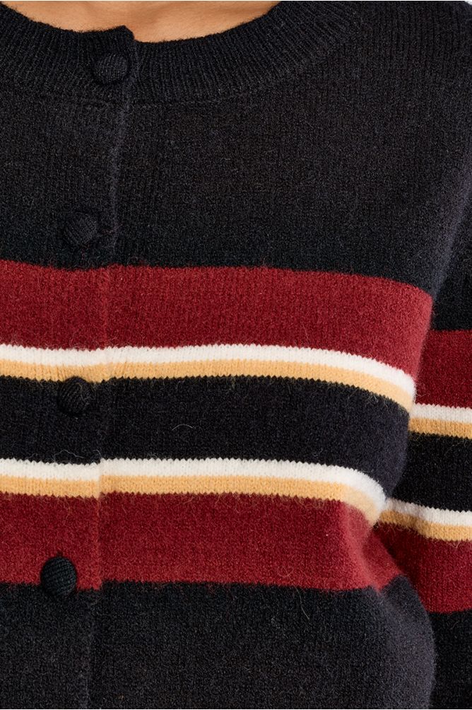 Cardigan en maille, rayé
