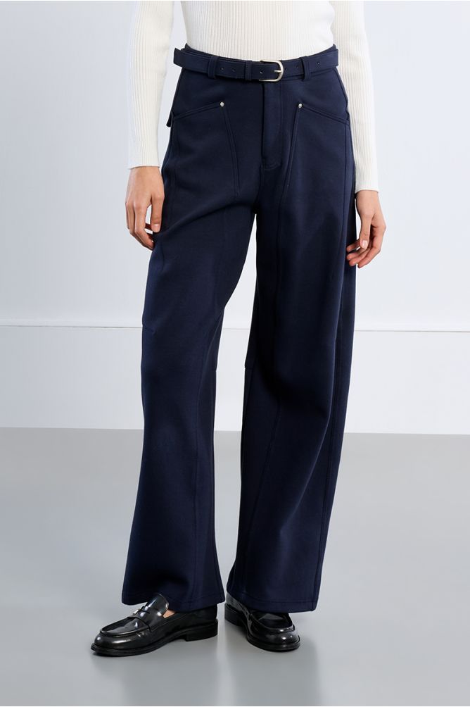 Pantalon barel, en coton