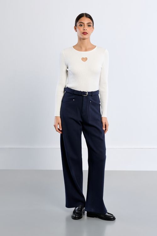 Pantalon barel, en coton