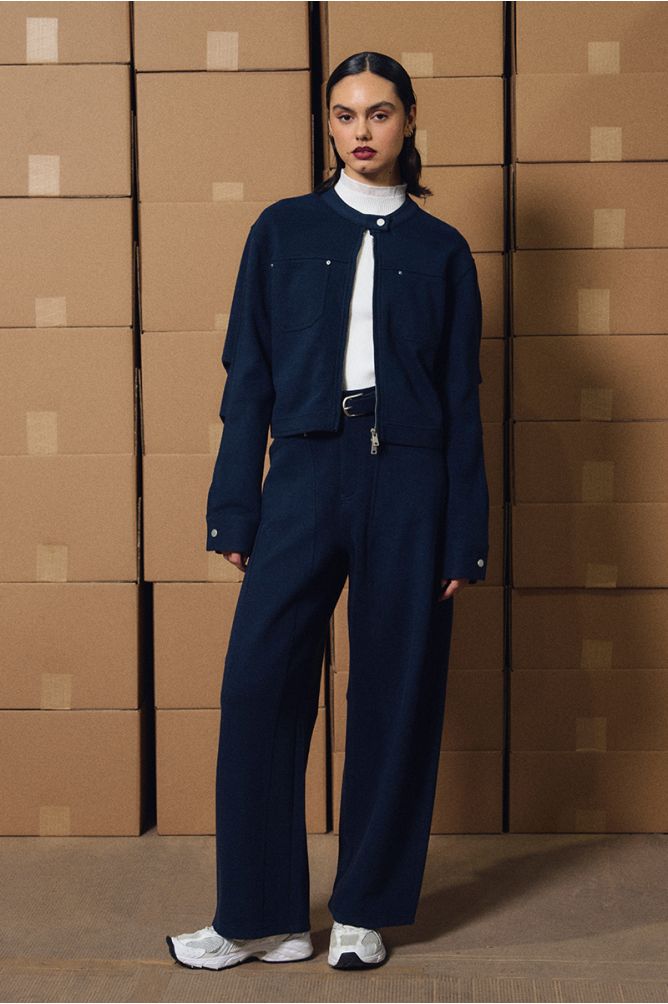 Pantalon barel, en coton