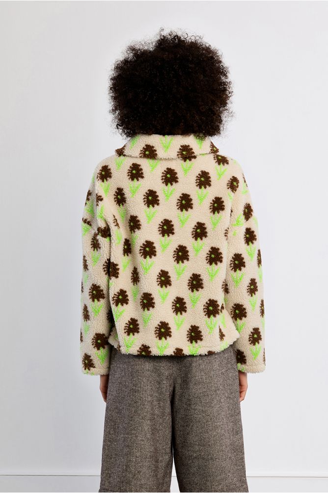 Floral sweatshirt, sheepskin