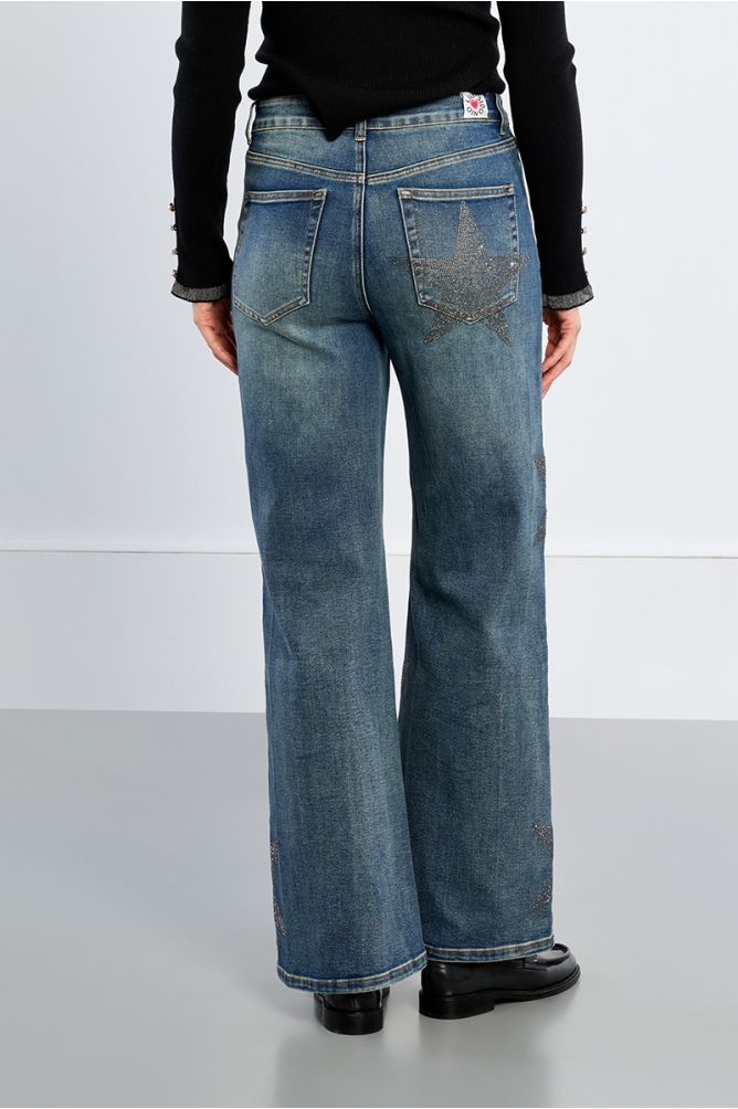 Pantalón vaquero estampado estrellas