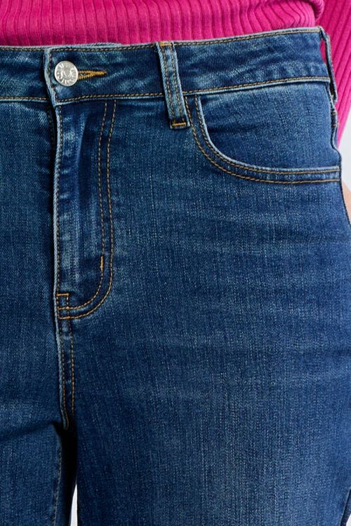 High-waisted denim, wide