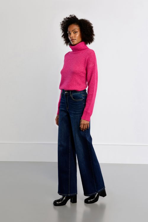 Denim taille haute, large