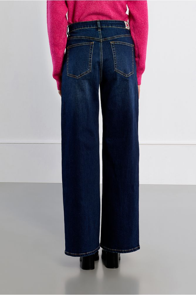 Denim taille haute, large