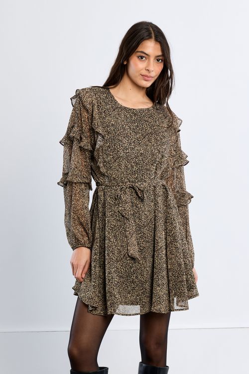 Robe mini, léopard