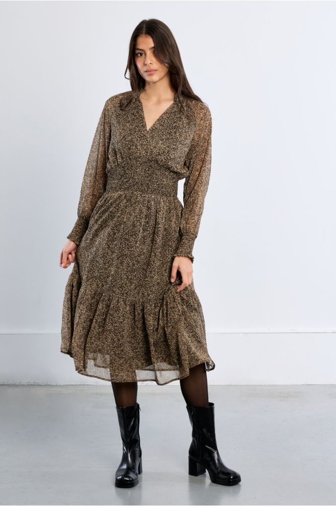 Robe maxi, léopard