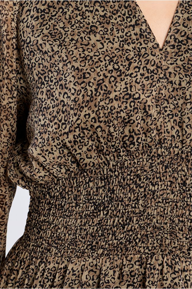 Robe maxi, léopard