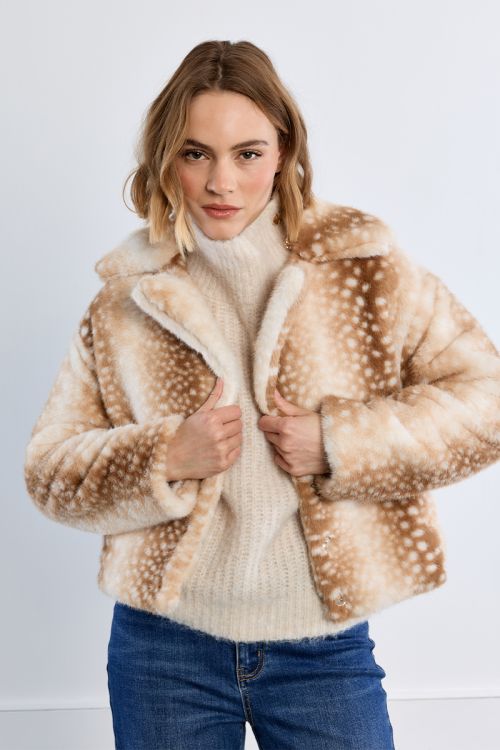 Veste en imitation fourrure, faon